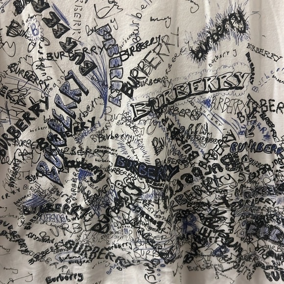 Burberry Scribble Men’s White T-Shirt Tee - Picture 4 of 4